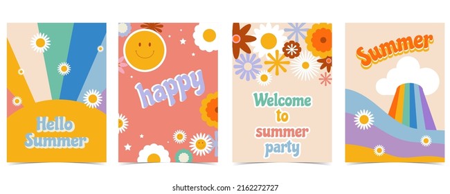 Retro 70s and 80s teenager background design in pop and groovy style