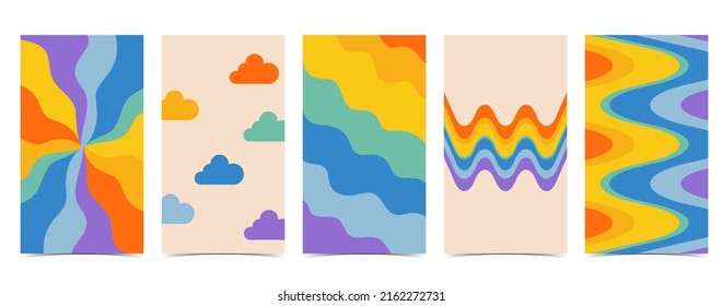 Retro 70s And 80s Teenager Background Design In Pop And Groovy Style