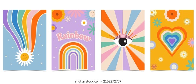 Retro 70s and 80s teenager background design in pop and groovy style