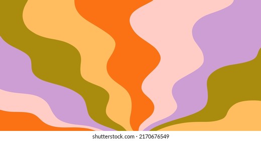 Retro 70s Abstract background cover. Trippy Glitchy vector illustration, groovy website  template. Geometric Wavy backdrop 1960s-1970s Hippie style brochure, banner design.