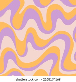 Retro 70s Abstract background vector illustration. Trippy Glitchy  groovy design. Geometric Wavy backdrop 1960s-1970s Hippie style fluid Wallpaper 