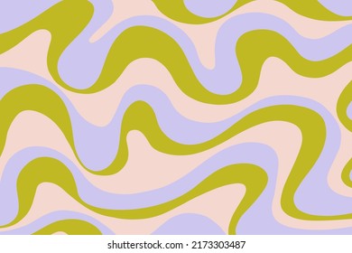 Retro 70s Abstract background vector illustration. Trippy Glitchy  groovy design. Geometric Wavy backdrop 1960s-1970s Hippie style fluid Wallpaper, web site template