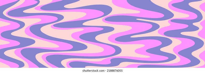 Retro 70s Abstrakte Kurve Hintergrund, Vektorgrafik. Trippy Glitchy Groovy Design. Geometrisches Wavy-Hintergrund, 1960er-1970er-Jahre, Hippie-Style-Fluid-Bildschirmhintergrund, Website-Vorlage