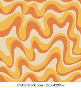 Retro 70s Abstract curve background vector illustration. Trippy Glitchy  groovy design. Geometric Wavy backdrop 1960s-1970s Hippie style fluid Wallpaper, web site template