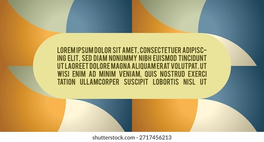 Abstrakter geometrischer Hintergrund aus den 70er Jahren mit fetten Kurven, lebendigen Vintage-Farben und dynamischen Formen. Ideal für Poster, Banner, Branding, Social-Media-Grafiken, Präsentationen, Cover und moderne retro-visuelle Projekte.