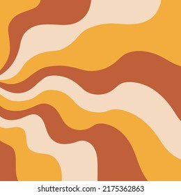 Retro 70s Resumen de la ilustración vectorial de fondo del boho de mediados del siglo. Trippy Diseño de groovy Glitchy. Fondo de escritorio geométrico Wavy fondo de los años 1960-1970 estilo Hippie 