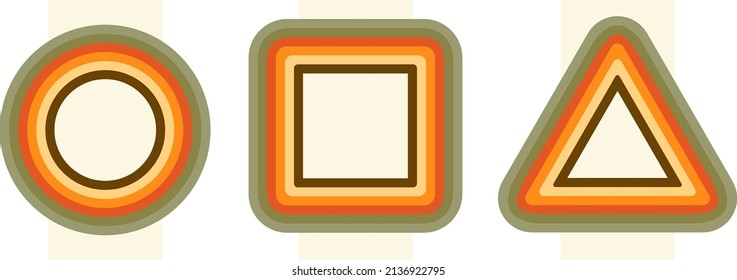 retro 70s abstract vintage frame design style stripes background poster lines. shapes vector design graphic 1970s retro background. abstract stylish 70s era line frame illustration