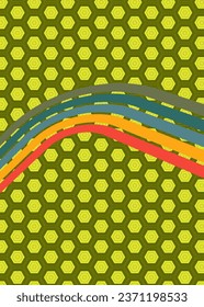 Retro 70s Background. Groovy abstract 1970s art template. Minimalistic Vintage striped design poster. Old-fashioned rainbow color artwork.