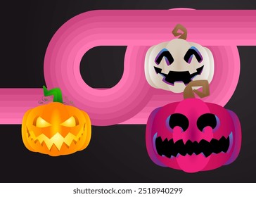 Cópia arquivada em 17 de julho de 2013 "Retro 70s Background with Halloween Jack O' Lantern" . Groovy assustador modelo de arte dos anos 70. Cartaz de abóbora de design Vintage minimalista. Arte colorida antiquada.