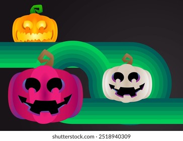 Cópia arquivada em 17 de julho de 2013 "Retro 70s Background with Halloween Jack O' Lantern" . Groovy assustador modelo de arte dos anos 70. Cartaz de abóbora de design Vintage minimalista. Arte colorida antiquada.