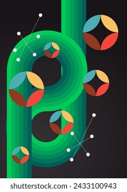 Retro 70s Backgrounds. Groovy abstract 1970s art template. Minimalistic Vintage striped design poster. Old-fashioned rainbow color artwork.