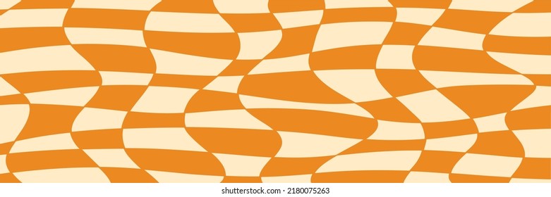 Retro 70s distorted grid. Abstract background vector illustration. Trippy Glitchy groovy design. Geometric Wavy backdrop 1960s-1970s Hippie style fluid Wallpaper 