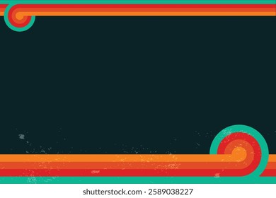 Retro 70s Frame Background – Vintage Striped Border Design