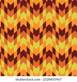 Retro 70s Quadrado geométrico formas padrão sem costura em laranja, amarelo e marrom. Para fundo da Web, cartão de visita e papel de parede 