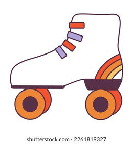 Retro 70s Groovy Hippie sticker roller. Hippie and boho style. Psychedelic cartoon element -funky illustration in vintage hippy style. Vector flat illustration for banner, flyer, invitation, card.