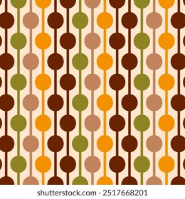 Retro 70s hanging circles brown orange