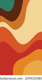 Retro 70s inspired design with vibrant and nostalgic pattern featuring bold stripes and a warm color palette.