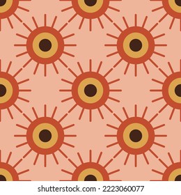 Retro 70s seamless pattern. Mid Century pattern. Vector illustration 