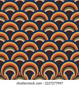 Retro 70s seamless pattern. Mid Century pattern. Vector illustration 