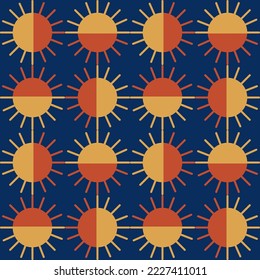 Retro 70s seamless pattern. Mid Century pattern. Vector illustration 