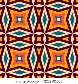 Retro 70s seamless pattern. Mid Century pattern. Vector illustration 