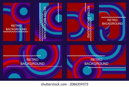 retro 70s style. poster in trending colors. carry-over stripes. shapes vector graphic design 1970s retro background. Abstract stylish 70s era line frame illustration