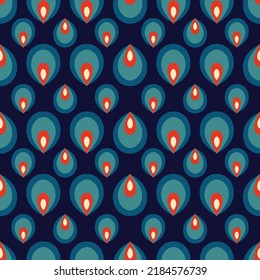 Retro 70s vector seamless pattern design background art