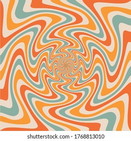 Retro 70s wavy abstract background vector illustration