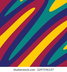 Retro 70s wavy swirls background vector illustration design