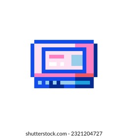 Icono De Cartucho De Juego De Pixel De 8 Bits Retro. Pegatina nostálgica Y2K para diseños gráficos, impresos y decorativos. Símbolo inspirado en juegos clásicos.