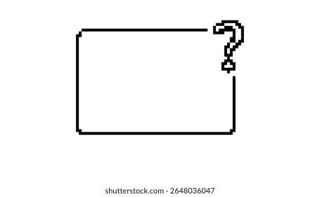 Ícone de ponto de interrogação da arte retrô de 8 bits. ideal para temas de jogos clássicos, adicionando curiosidade e estilo.