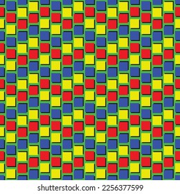 retro 80s colorful square geometry in seamless pattern, paper, print, background