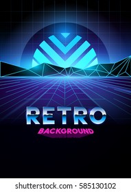 retro 80's Digital background. Vector illustration