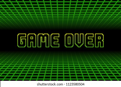 Retro 80s Game Over Background. EPS10 Vector With Transparency