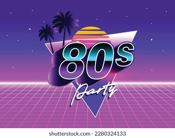 Retro 80s sci-fi futuristic style background with supercar. Vector retro futuristic synth wave illustration in 1980s posters style. Retro Nostalgic vaporwave cyberpunk artwork with vibrant neon colors
