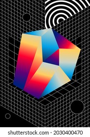 Color de gradiente neón decorativo de fondo abstracto estilo años 80 retro. La plantilla de elemento de diseño puede utilizarse para el afiche, el fondo, la publicación, el folleto, el volante, el folleto, la ilustración vectorial