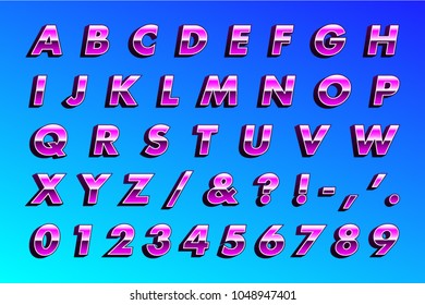 Retro 80's Type - Metallic Pink