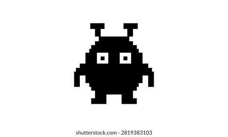 Retro 8-bit style monster sprite for video game design.