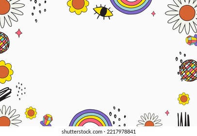 Retro 90s and 80s background design in pop music party 1990