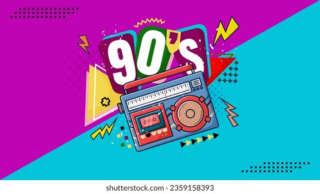 Retro 90s Backckgrond Illustration.
90s Nostalgia or SHOTLIST1990