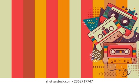 Retro 90s Backckgrond Illustration.
90s Nostalgia or SHOTLIST1990