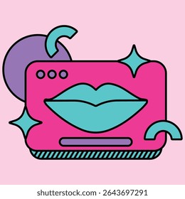 Retro 90s Badges Illustration Pop Art Element 