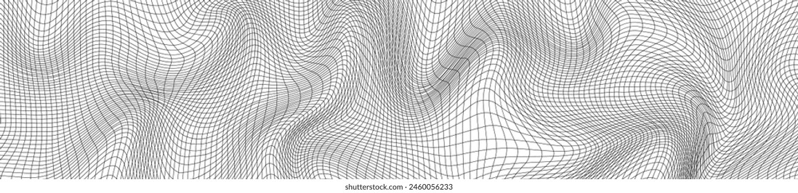 Retro 90s grid 3D elements and lines in dinamic. Cyber aesthetic. Flat vector illustration isolated on white background.