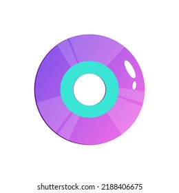 Retro 90s hippie disk isolated illustration cartoon style. Vector cartoon 1990 style set. Retro elements isolated.