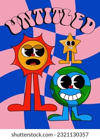 retro 90s poster banners groovy style y2k social media post