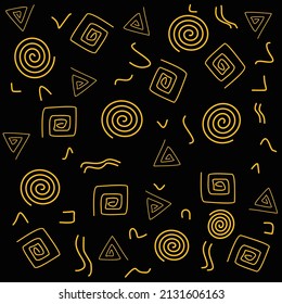Retro 90s spiral shapes pattern background