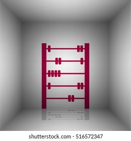 Retro abacus sign. Bordo icon with shadow in the room.