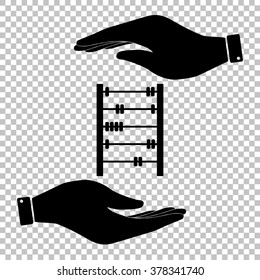 Retro abacus sign. Flat style icon vector illustration.