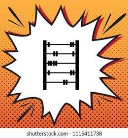 Retro abacus sign. Vector. Comics style icon on pop-art background.