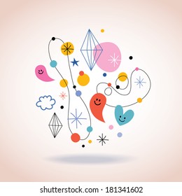 retro abstract art illustration